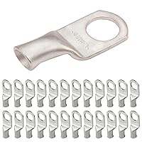 Vista 145 de SELTERM 25 piezas de lengüetas de cable de batería de cobre estañado de grado marino de 2/0 AWG de 3/8 pulgadas, terminales de anillo de calibre 00