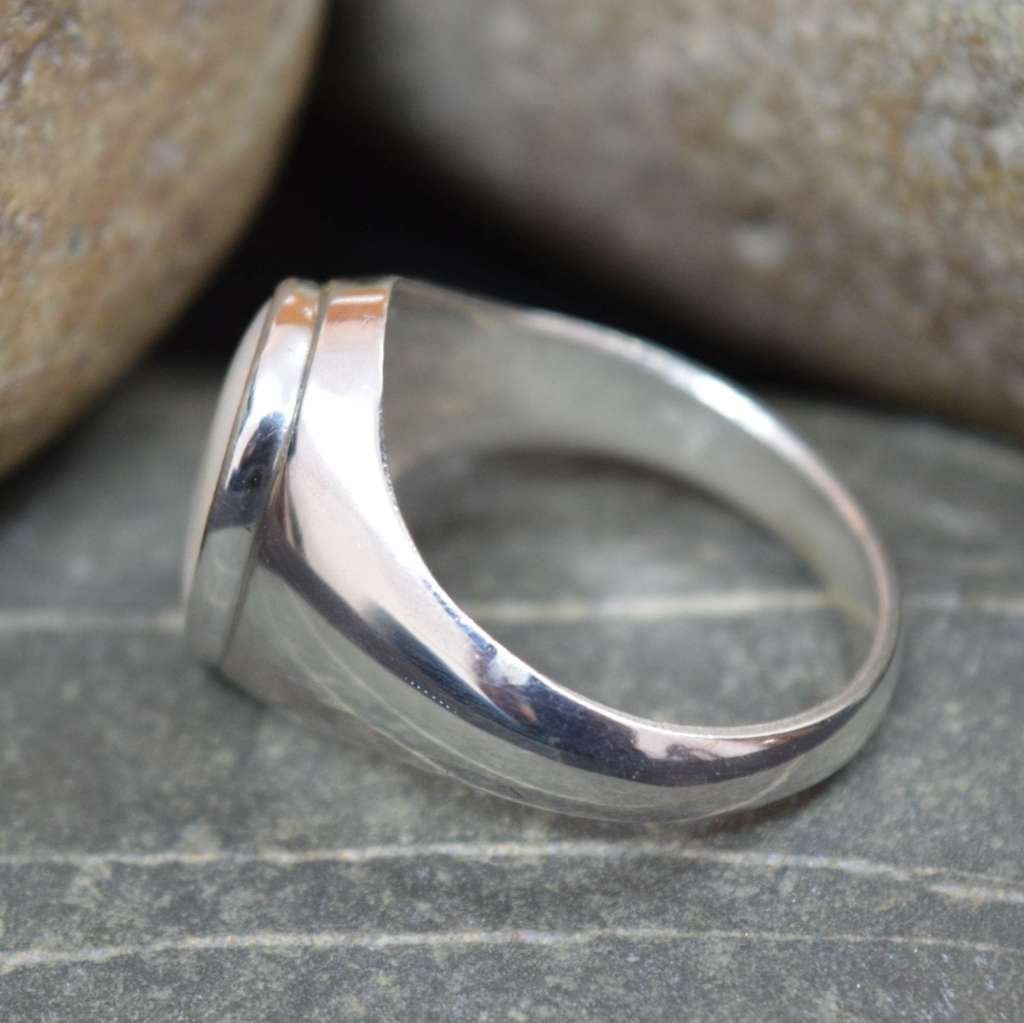 Anillo de plata con ópalo natural de 55 quilates para hombre, forma ovalada, tamaño US 4 – 13