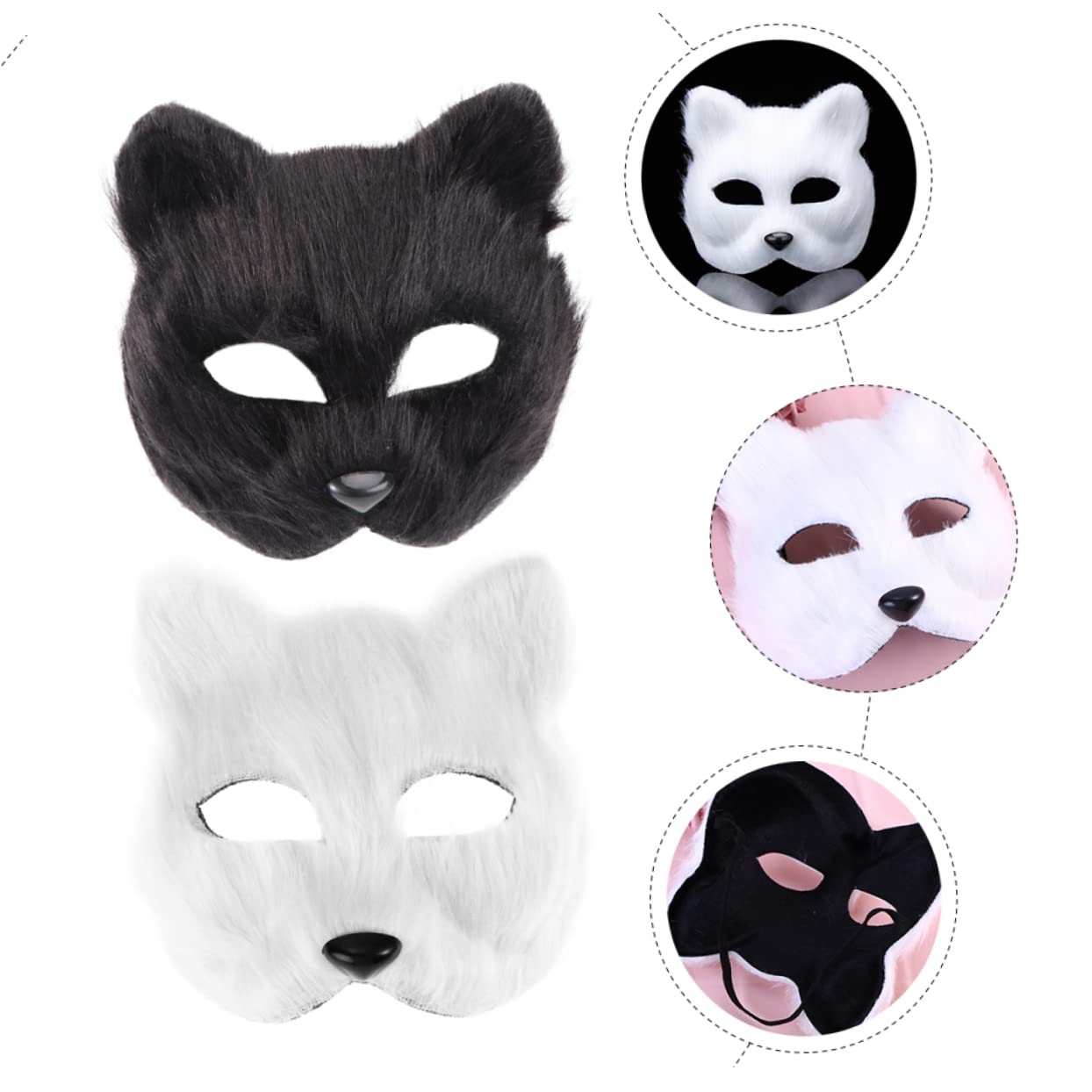SHERCHPRY 8pezzi Maschera Animale Riutilizzabile Per Feste Di Maschere Decorative Stile Volpe Per Cosplay e Halloween Accessorio Unico Per Eventi e Festività