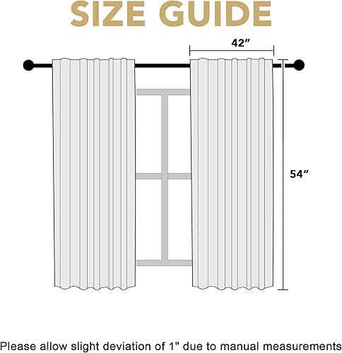 Miniatura 6 de H.VERSAILTEX Cortinas blancas con aislamiento térmico, paneles de tratamiento de ventana, oscurecimiento de la habitación, cortinas aseguradas para