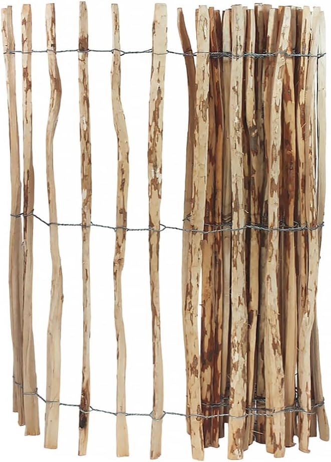 BOGATECO Staketenzaun Haselnuss Kastanie HolzZaun 120 cm Hoch & 500