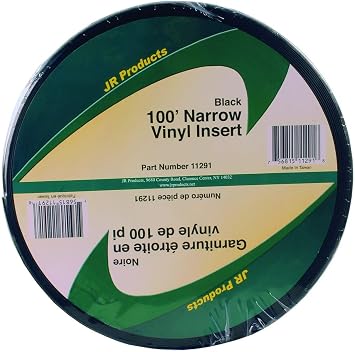 JR Products 11291 Black 100 foot Narrow Vinyl Insert