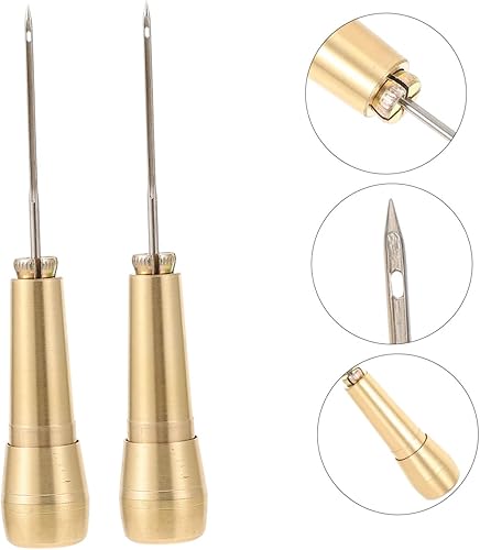 Miniatura 8 de Herramientas de cuero para coser de tela, herramientas de restauración, agujas de coser, punzones de costura de cuero, punzones de cuero para