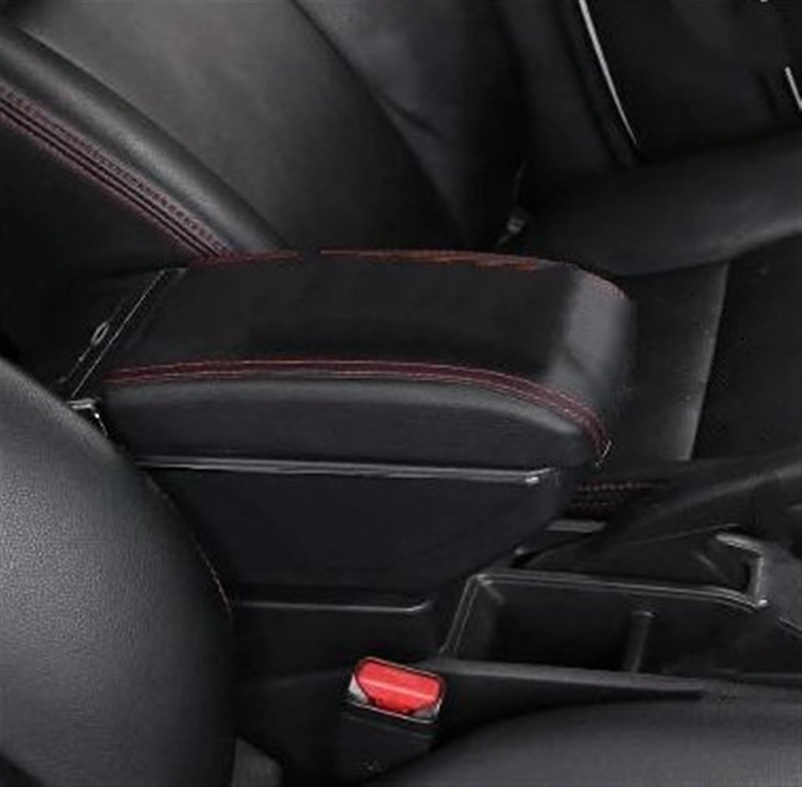 NOHEEU Armrest Box With Multifunctional Support PU Upholstered Car Interior Modification Accessories For Swift 2005-2022(D Styke Black Red)