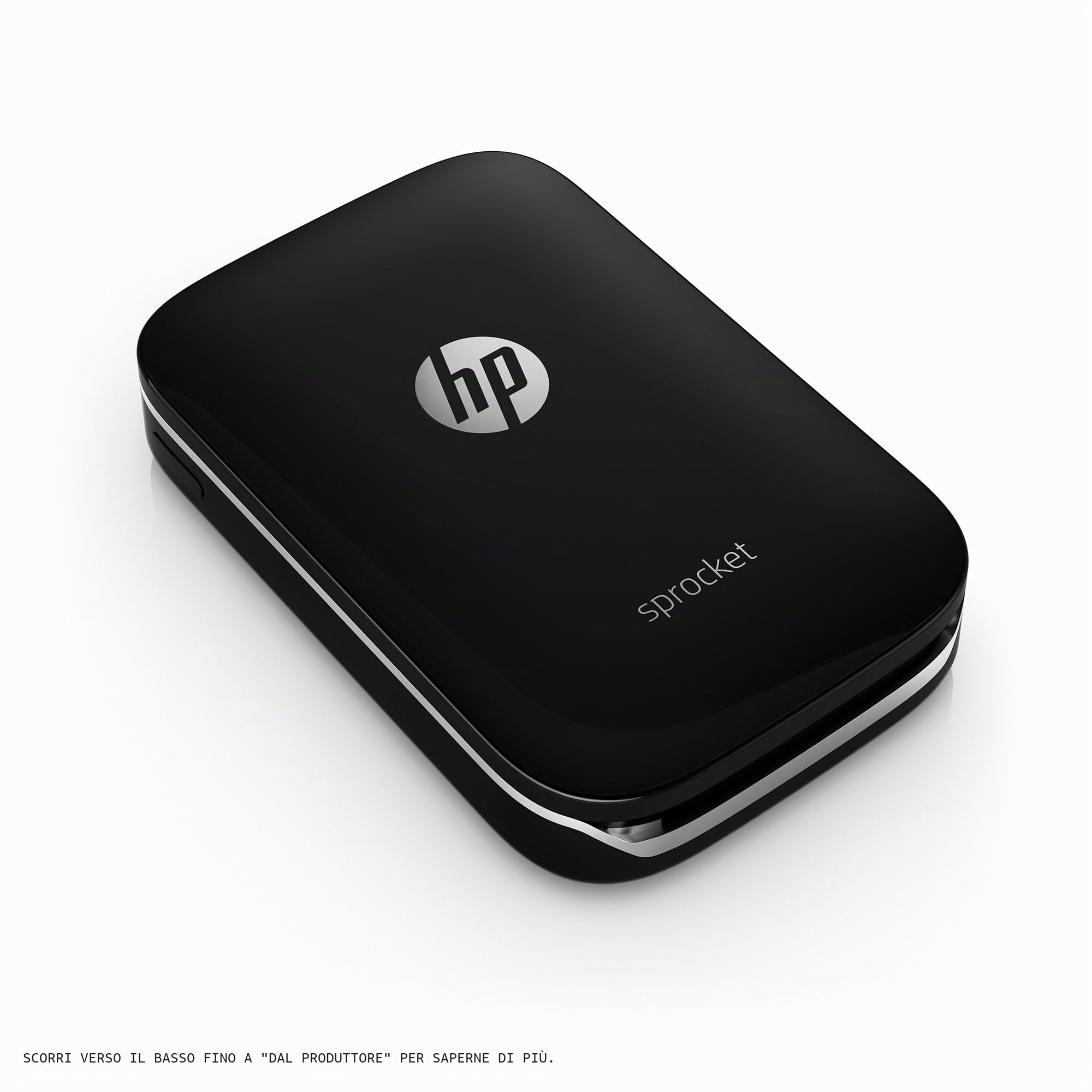 HP Sprocket Z3Z92A Stampante Fotografica Istantanea Portatile, Bluetooth 3.0, Misura 5 x 7.6 cm, Compatibile con Android e IOS, Nero