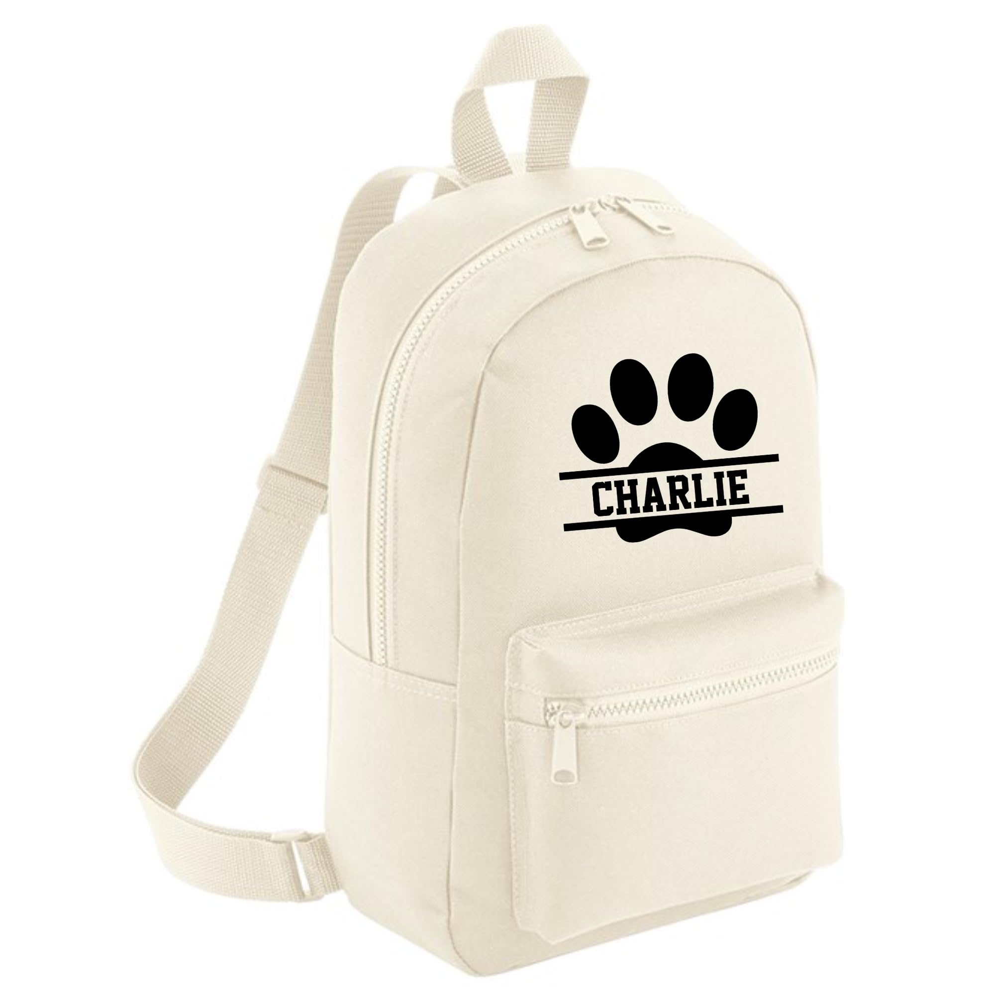 Personalised Dog Backpack, Dog Rucksack, Doggy Daycare Bag, Doggy Backpack, Pet Backpack, Dog Travel Bag, Custom Dog Name Bag, Dog Gift Bag (Natural)