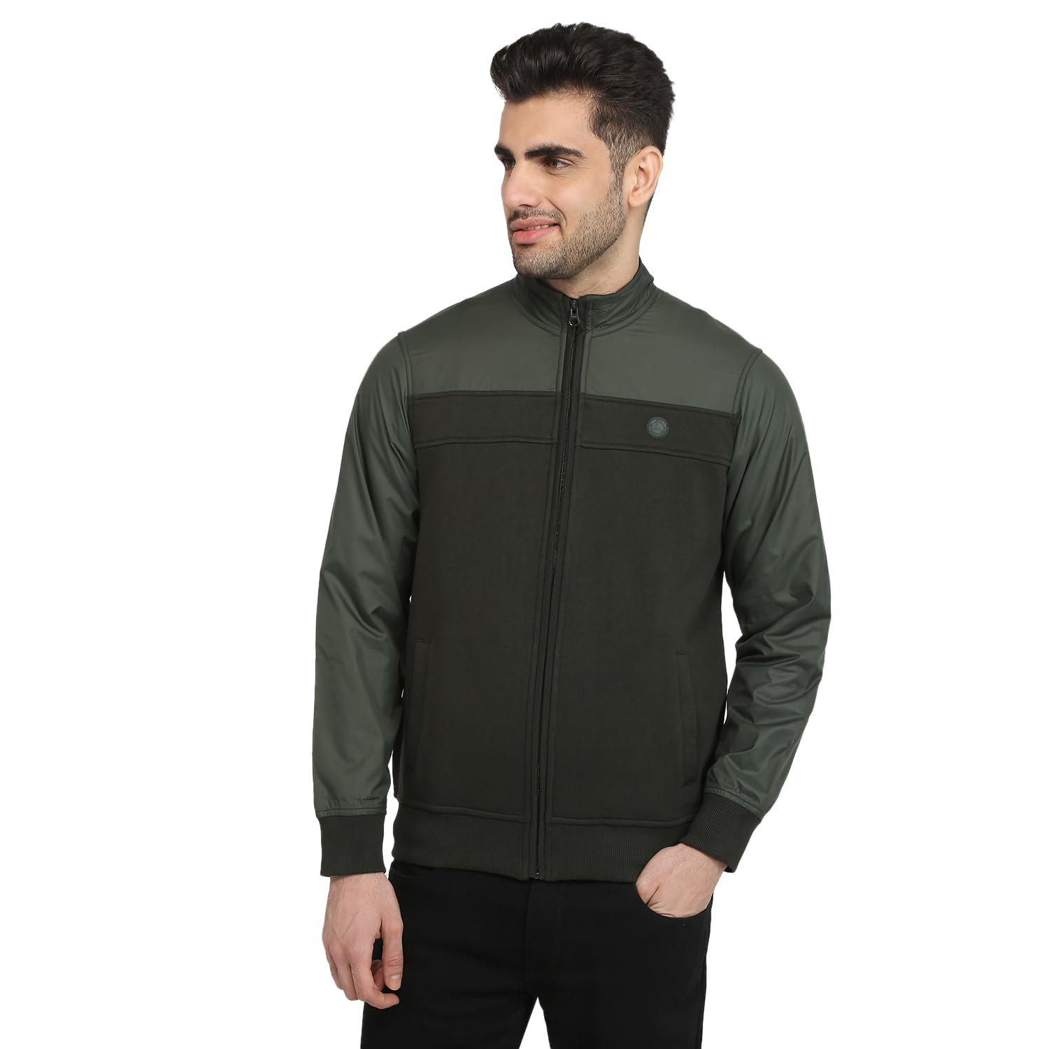 parx Men Full Sleeve Regular Fit Cut & Sew Pattern Cotton Polyester Blend High Neck High Neck Casual Sweatshirt-picture-12