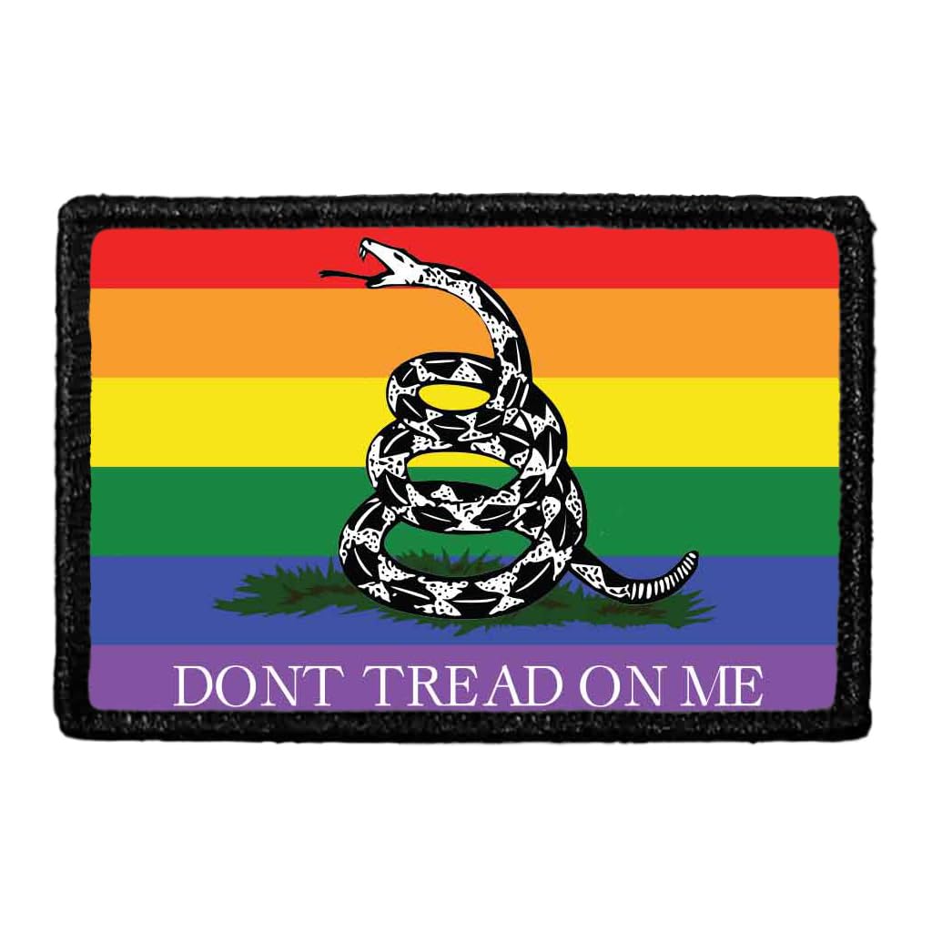 Rattlesnake Flag Patch - Pride Flag Morale Patch | Hook and Loop Attach for Hats, Jeans, Vest, Coat | 2x3 in | by Pull Patch