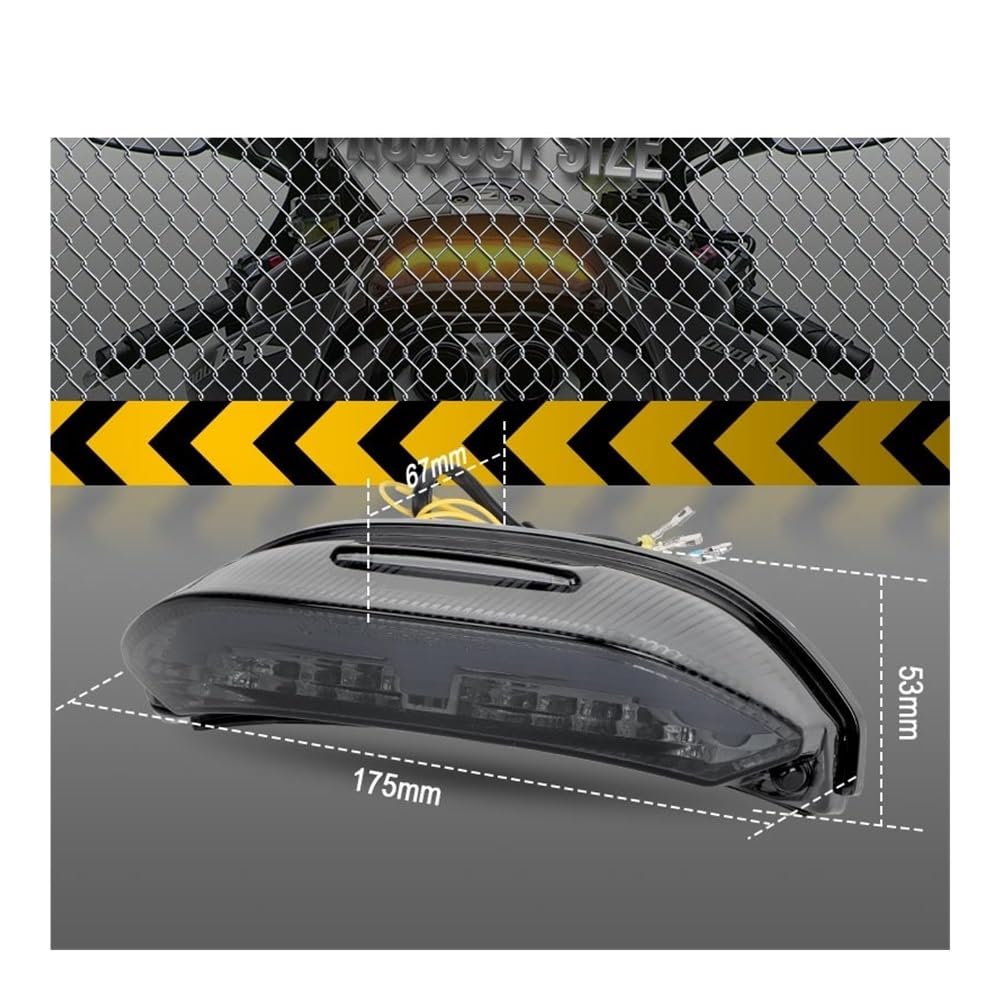 Luci Posteriori per Moto A LED da 12 V Luce Freno Posteriore di Stop Indicatori Direzione per CBR 600RR 2013-2020 Luci Freno