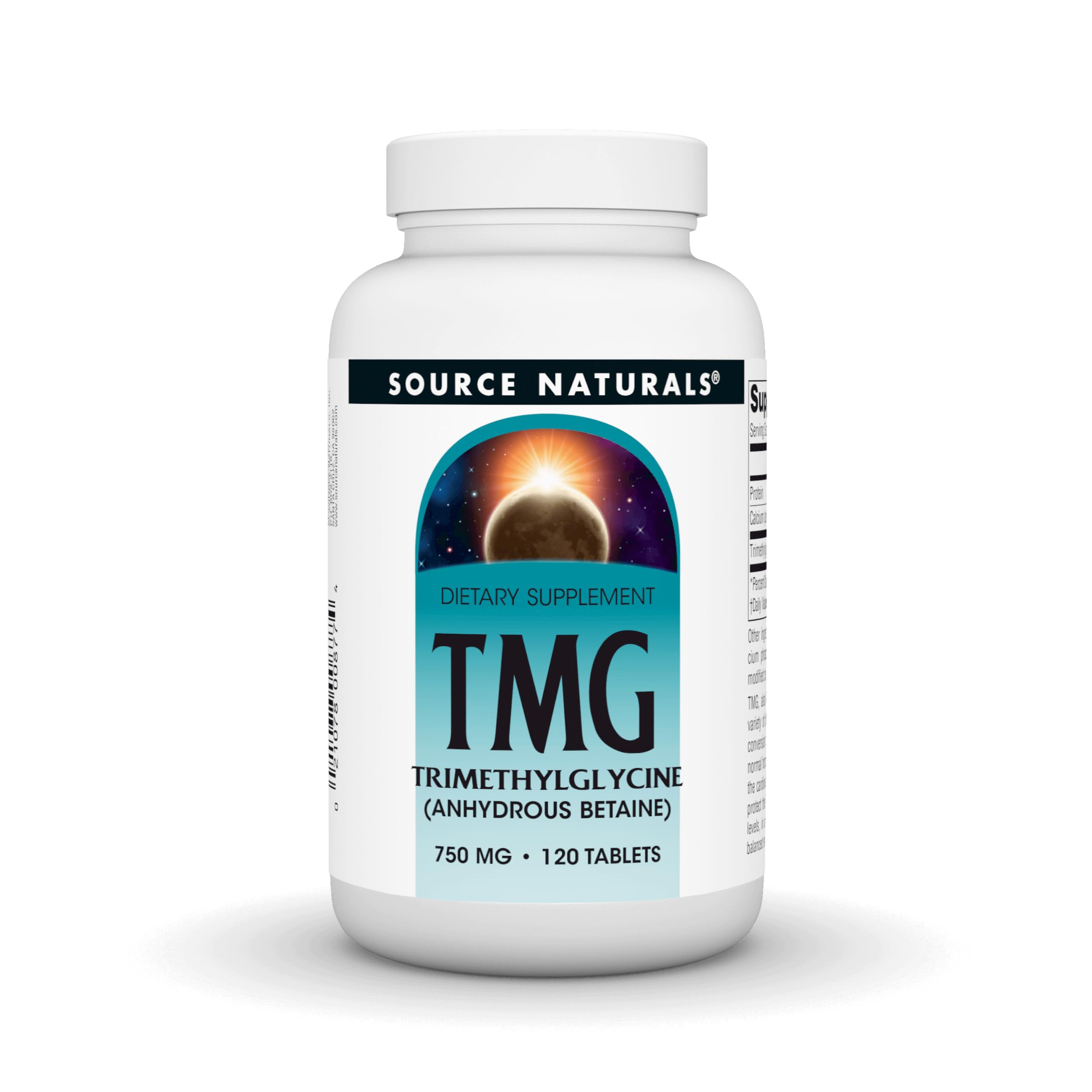 Source Naturals TMG, Trimethylglycine, 750 mg - 120 Vegetarian Tablets 120 Count (Pack of 1)