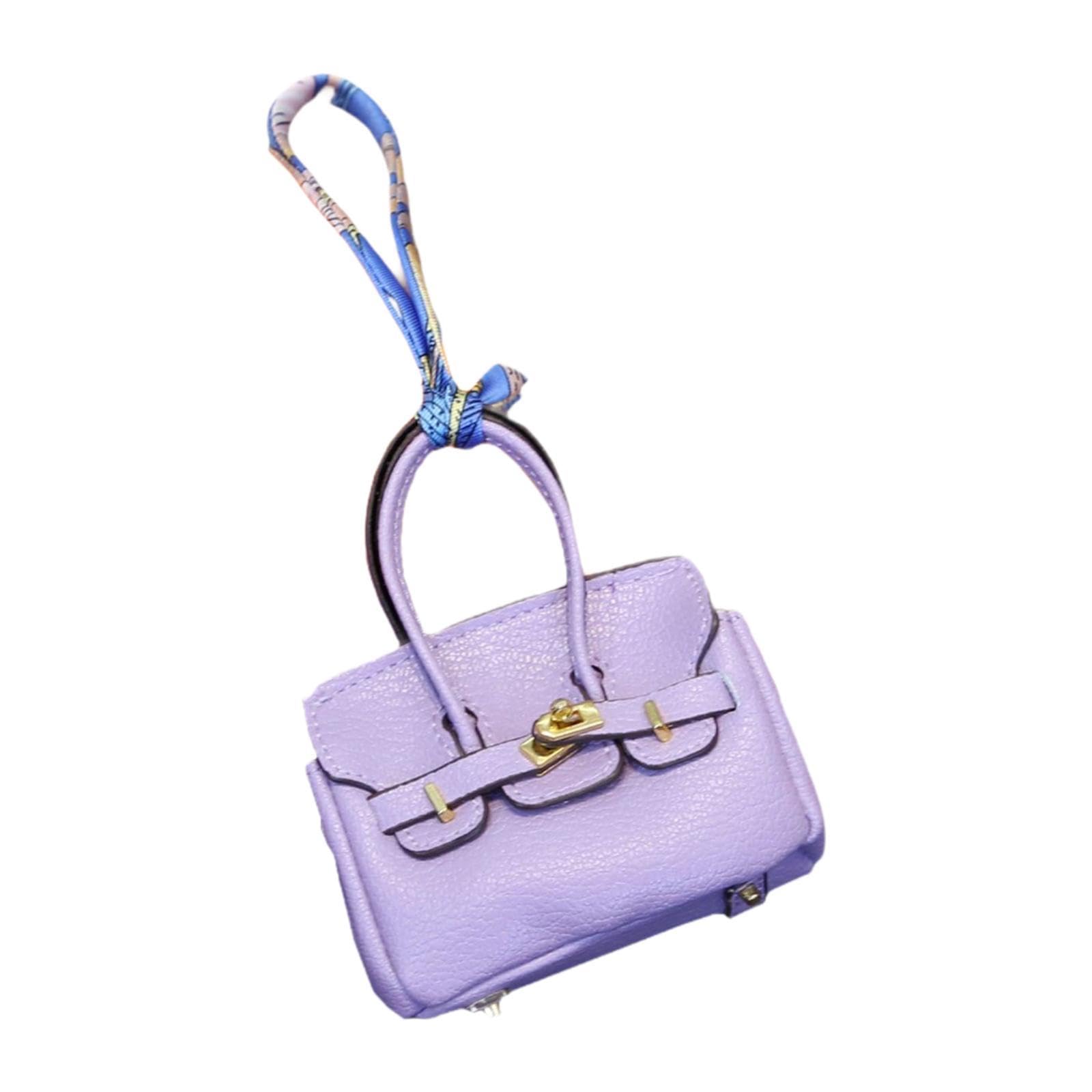 nivaa Car Key Case Lipstick Bag Cute for Women Girls Portable Mini Handbag Pendant Violet-picture-15