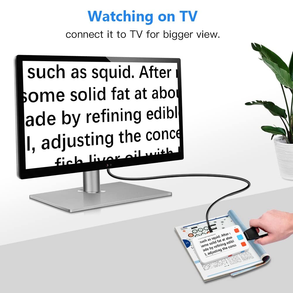 AMOERI Digital Reading Aid with 4.3In Screen, 4X-32X Zoom, AV/TV Output, Multi-Color Mode, for Low Vision People Reading Writing Viewing Book (Color : White)