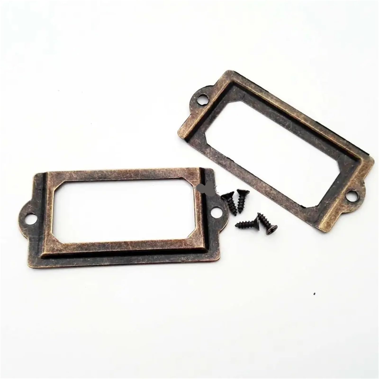 Porta etichette in metallo, 30 pezzi, mini porta etichette grandi, maniglia con maniglia, porta nome, per mobili, armadietti, cassetti, scatole (Surpelargebronze)