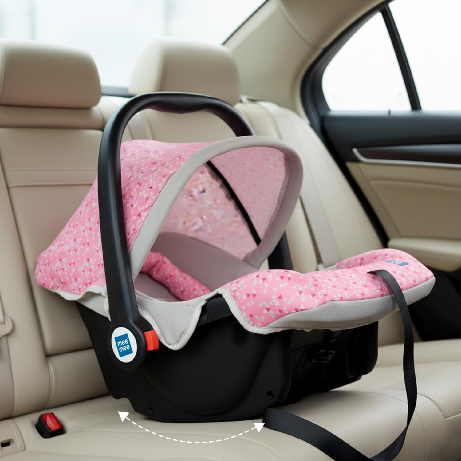 Mee Mee Cozy Baby Carry Cot, Rocking Chair With Soft Pada Cushioned, 5 Point safety belt, Shoulder Belt And Lap Belt, 4 in 1 Multi Purpose, 0 to 1.5 Years & Weight Capacity Upto 13 Kgs (Pink)-image-36