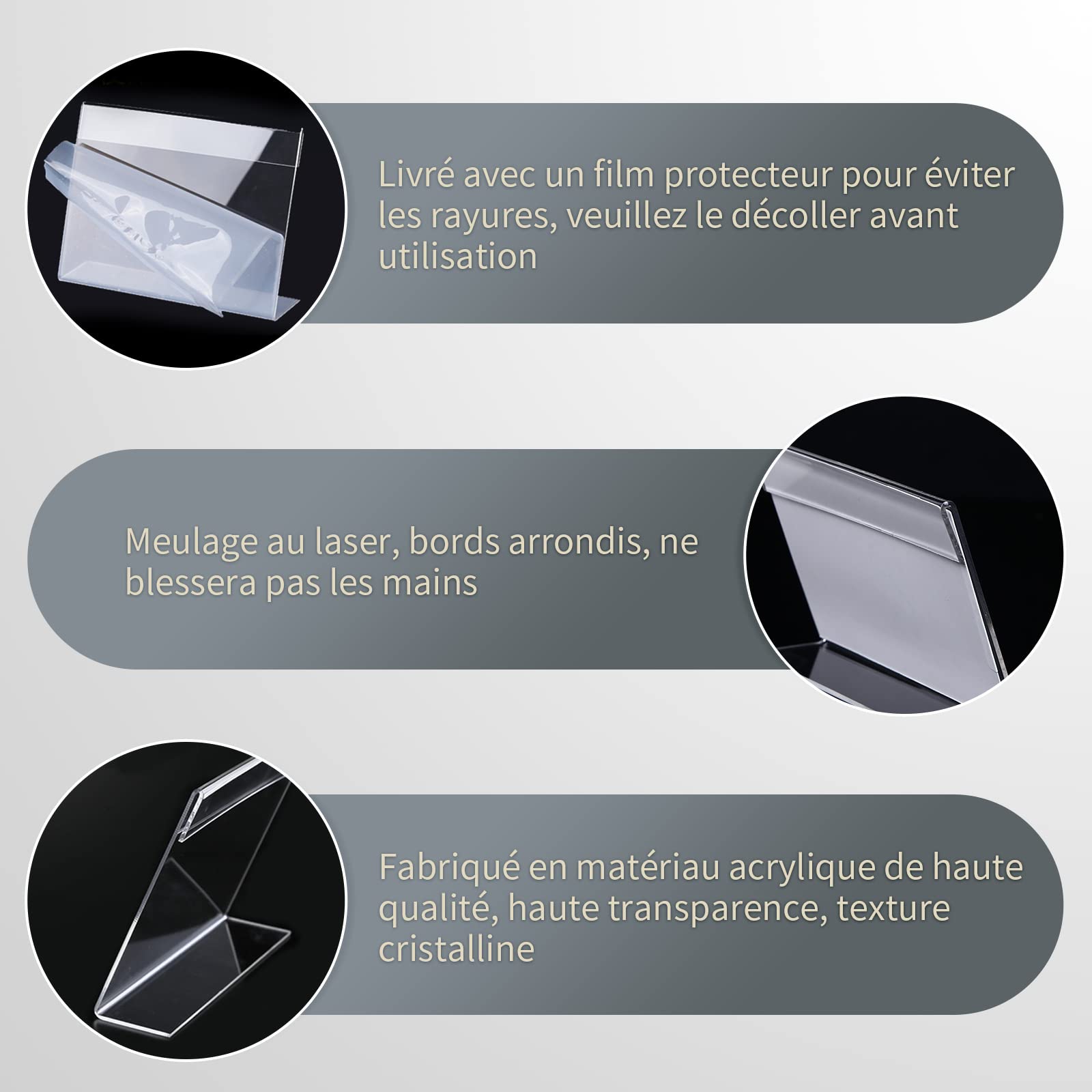 Porte-étiquettes En Plastique Transparent - Lot De 30, 60x42 Mm, Pour étagères De Magasin, Bureau, Boulangerie - 8
