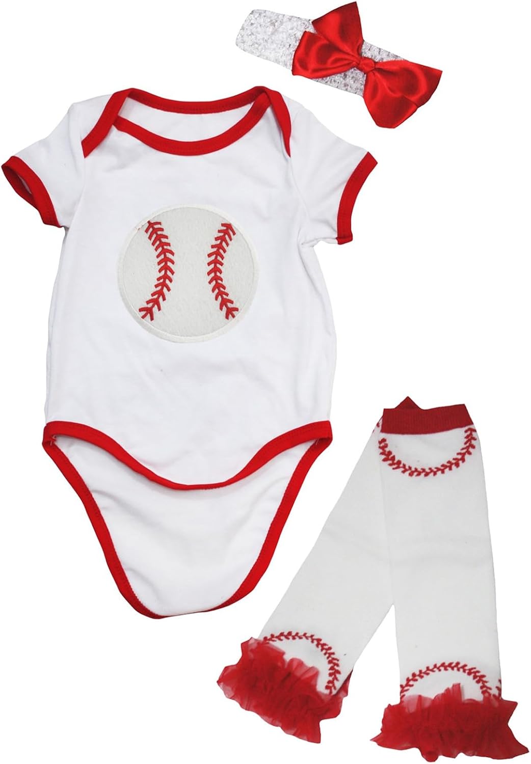 Petitebella Baseball Baby Bodysuit Leg Warmer Nb-18m
