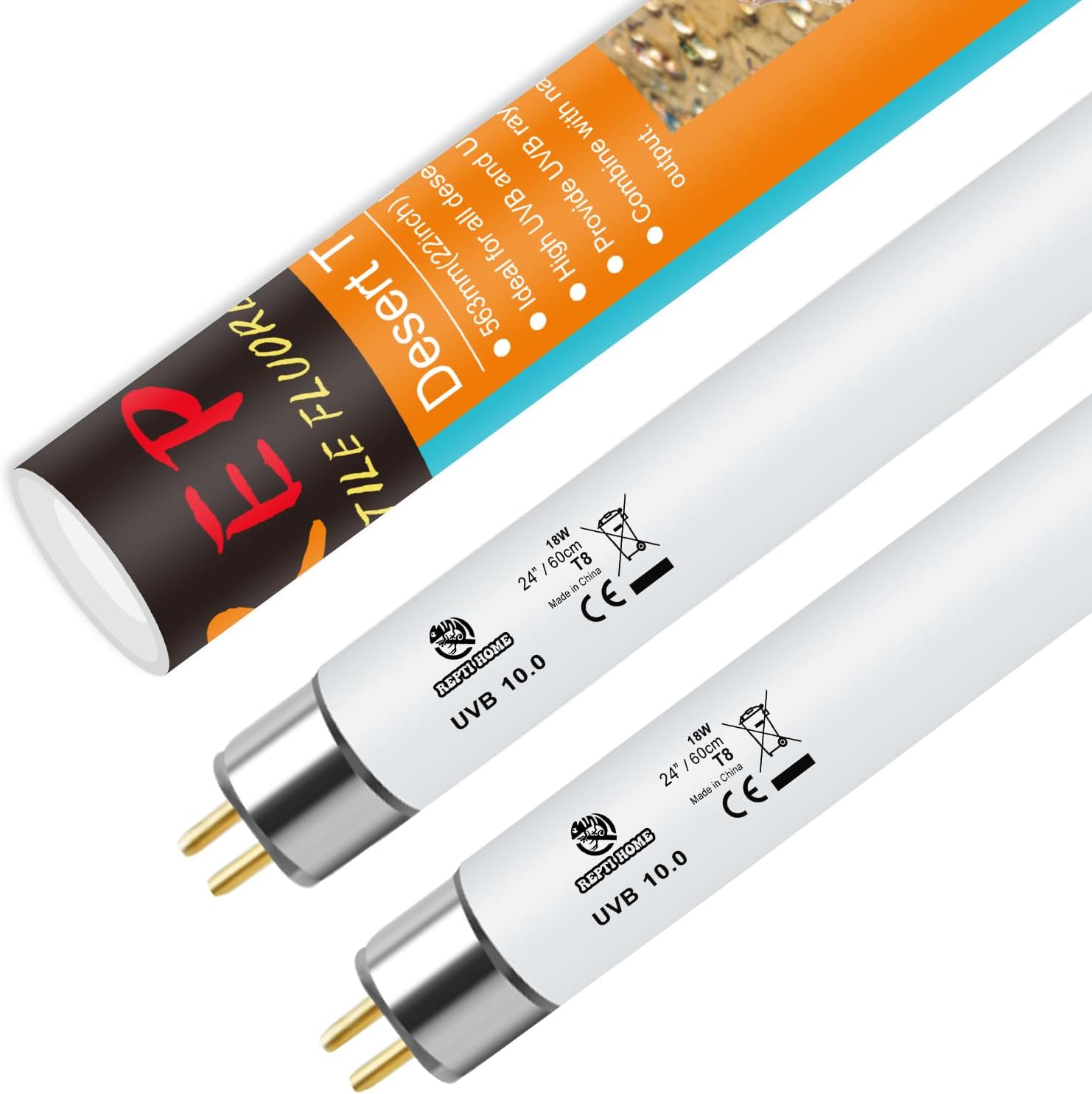 Photo 1 of T8 UVB Reptile Light 18W 10.0-2 Pack,UVA UVB Light Bulb for Reptiles,Reptile UVB Lamp Tube for Bearded Dragon