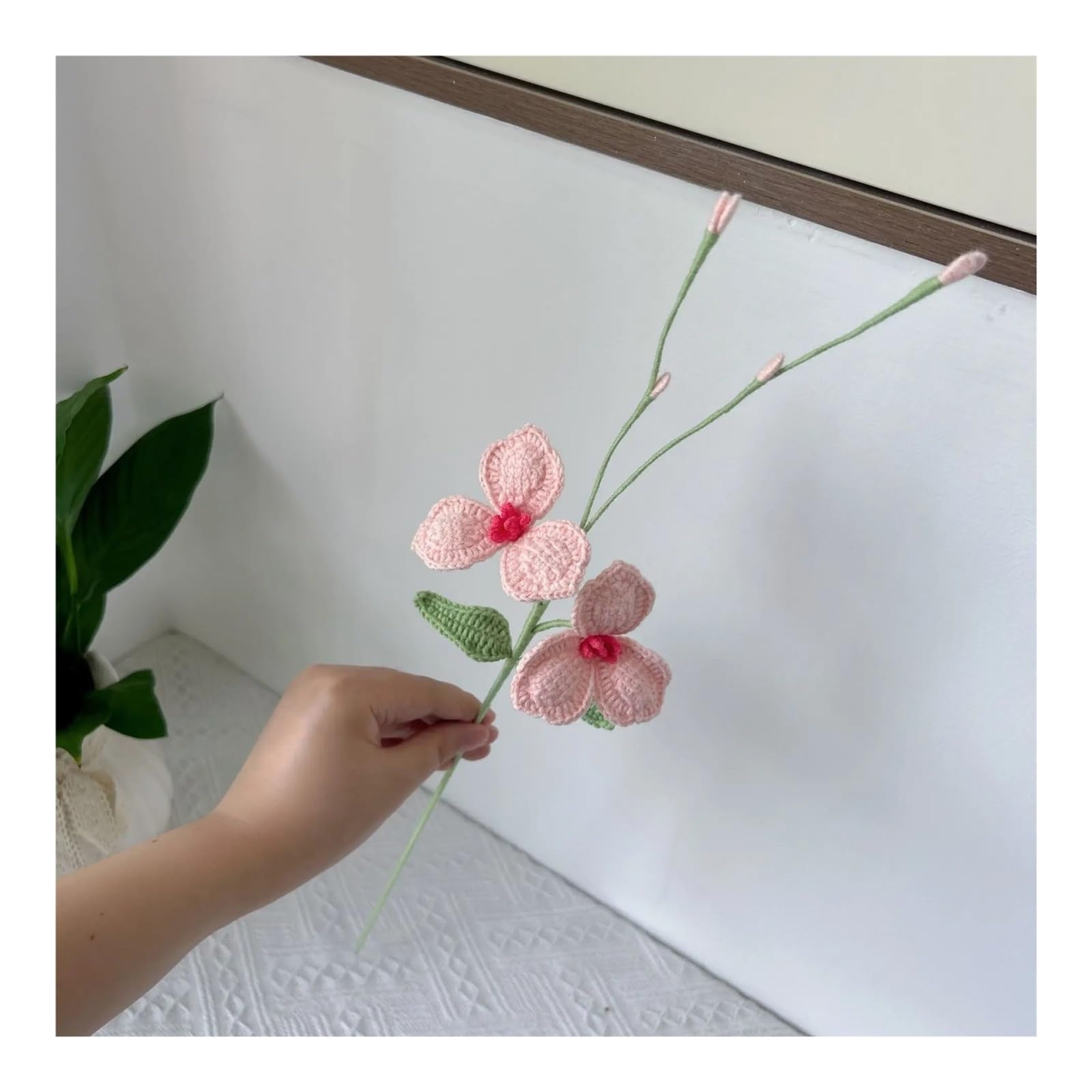 PawUniscript Handcrafted Crochet Bride's Flower Bouquet | Cute Knitted Wedding Decor | Unique Home Decor for Brides(Color2)