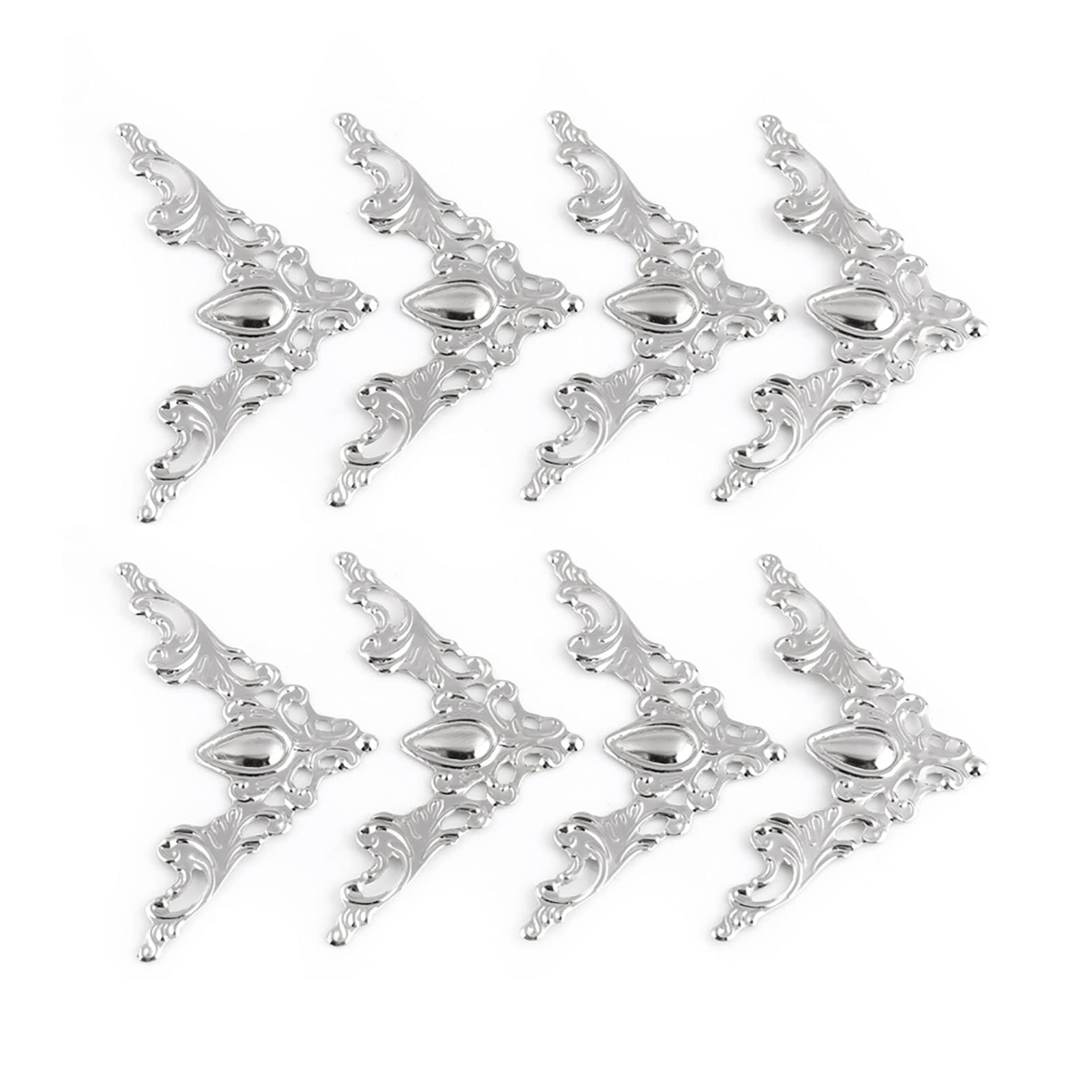 20 pcs Metal Corner Protectors Book dge Protector Cover for Antique Box Book Scrapbooking Albums Decorative Cover (White)