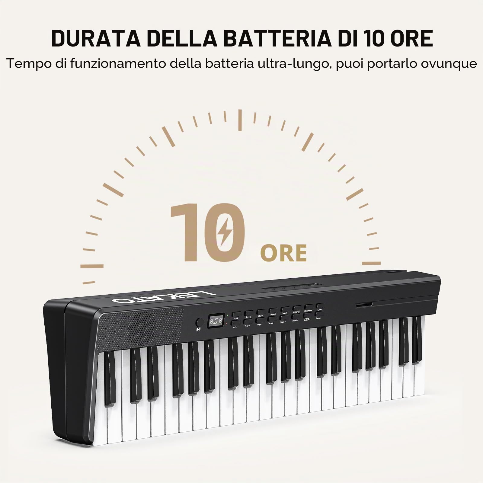 LEKATO 88 tasti tastiera pianoforte pieghevole, tastiera semi-pesata con pedale Sustian,borsa per il trasporto,MIDI,Bluetooth, split,pianoforte digitale portatile per principianti bambini adulti