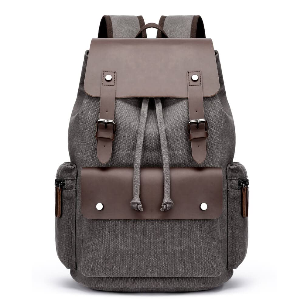 Vintage-Rucksack aus Segeltuch, lässiger Tagesrucksack, Reiserucksack für Damen und Herren, Laptop-Rucksack, College, Schultasche, Outdoor, Wandern, Camping