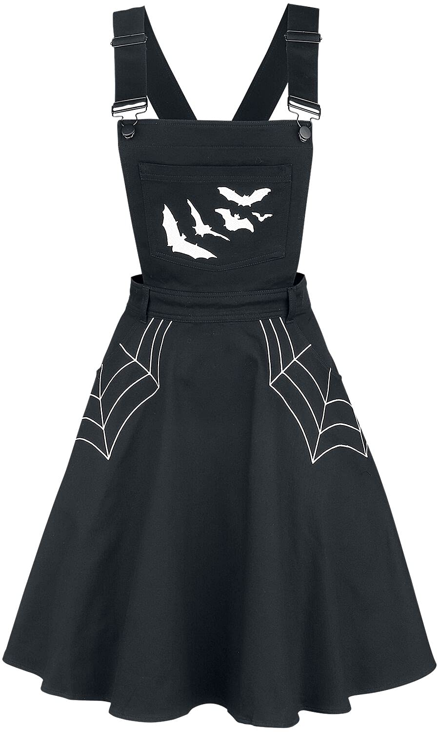 Hell Bunny Unisex Black Miss Muffet Pinafore Dress