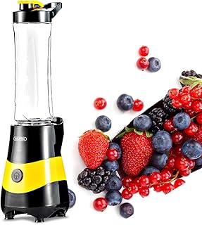 Volsteel Blender Smoothie 350W, 600ml Mélangeur personnel avec 2 Bouteilles Portables sans BPA, 4 Lames en Acier Inoxydable et La Conception à un Bouton