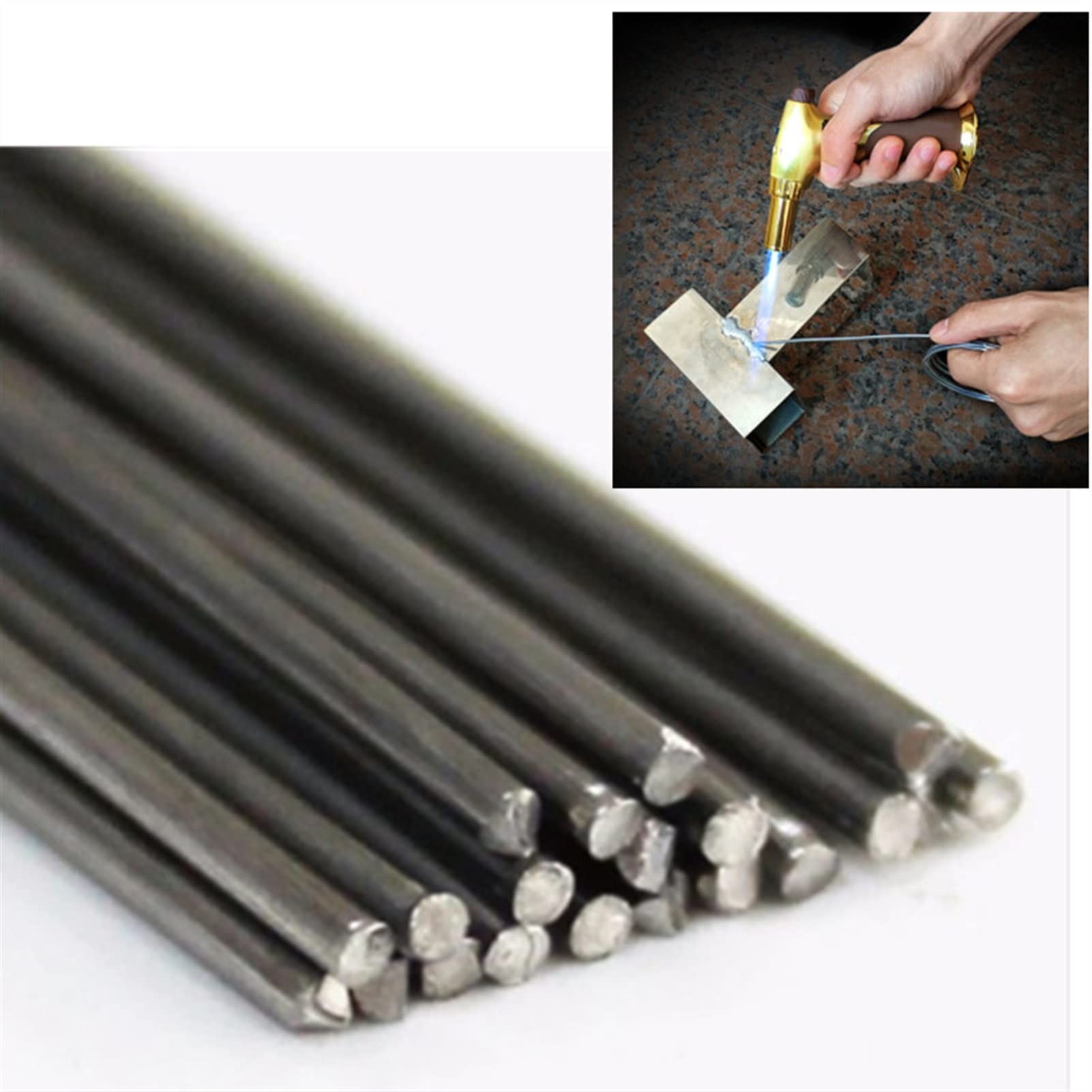 Aluminiowy drut spawalniczy, aluminiowe pręty spawalnicze 500 mm 1,6-2,4 Opakowanie 10 sztuk(2.4mm)