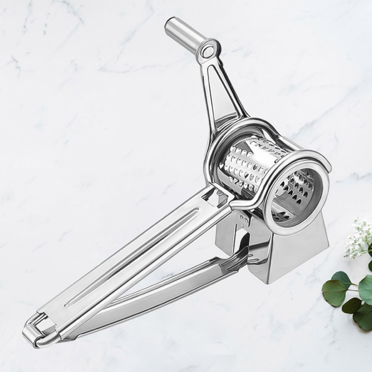 Käsekurbelreibe aus Edelstahl mit Handkurbel, 304, Silber