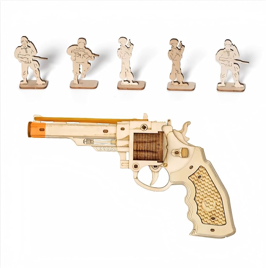 Amazon.com: ROKR 3D Wooden Puzzles Rubber Band Gun Model Craft Kit
