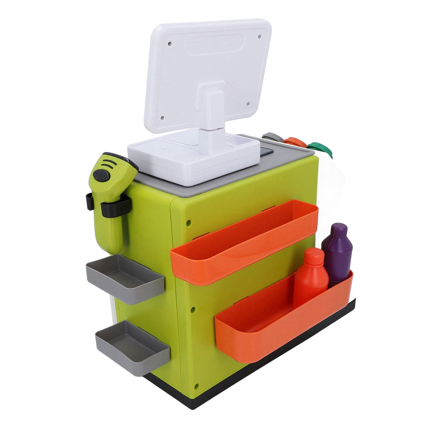Registratore di Cassa Giocattolo Supermercato Simulato Set da Gioco Multifunzionale per Bambini Gioco Educativo Plastica ABS 64 Accessori