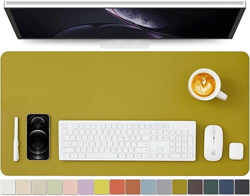 Miniatura 85 de Tapete de escritorio de piel antideslizante de poliuretano (PU), para organización de escritorio y accesorios, ideal para alfombrilla de mouse y de