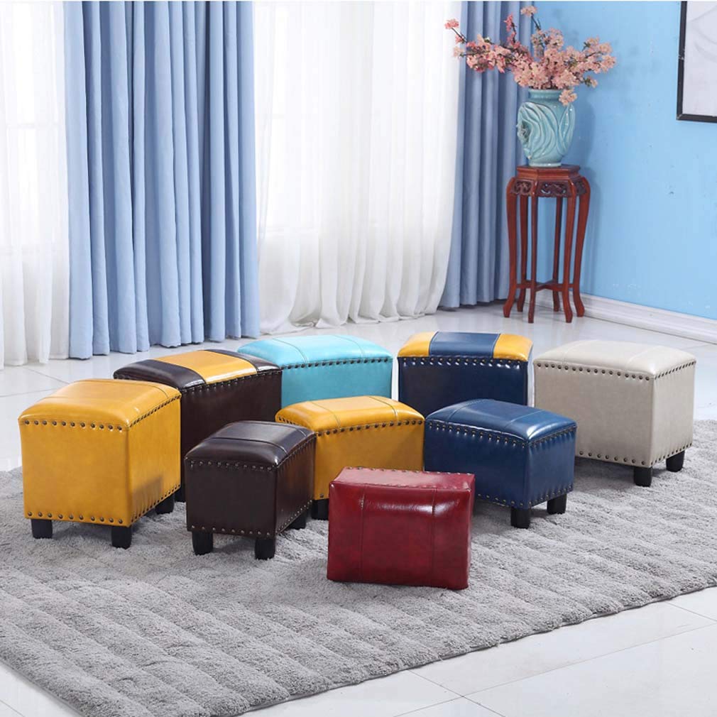 オットマン・スツール ottoman leather footstool Amazon.com: Square Footrest Stool Ottoman, Leather Foot Rest Stool
