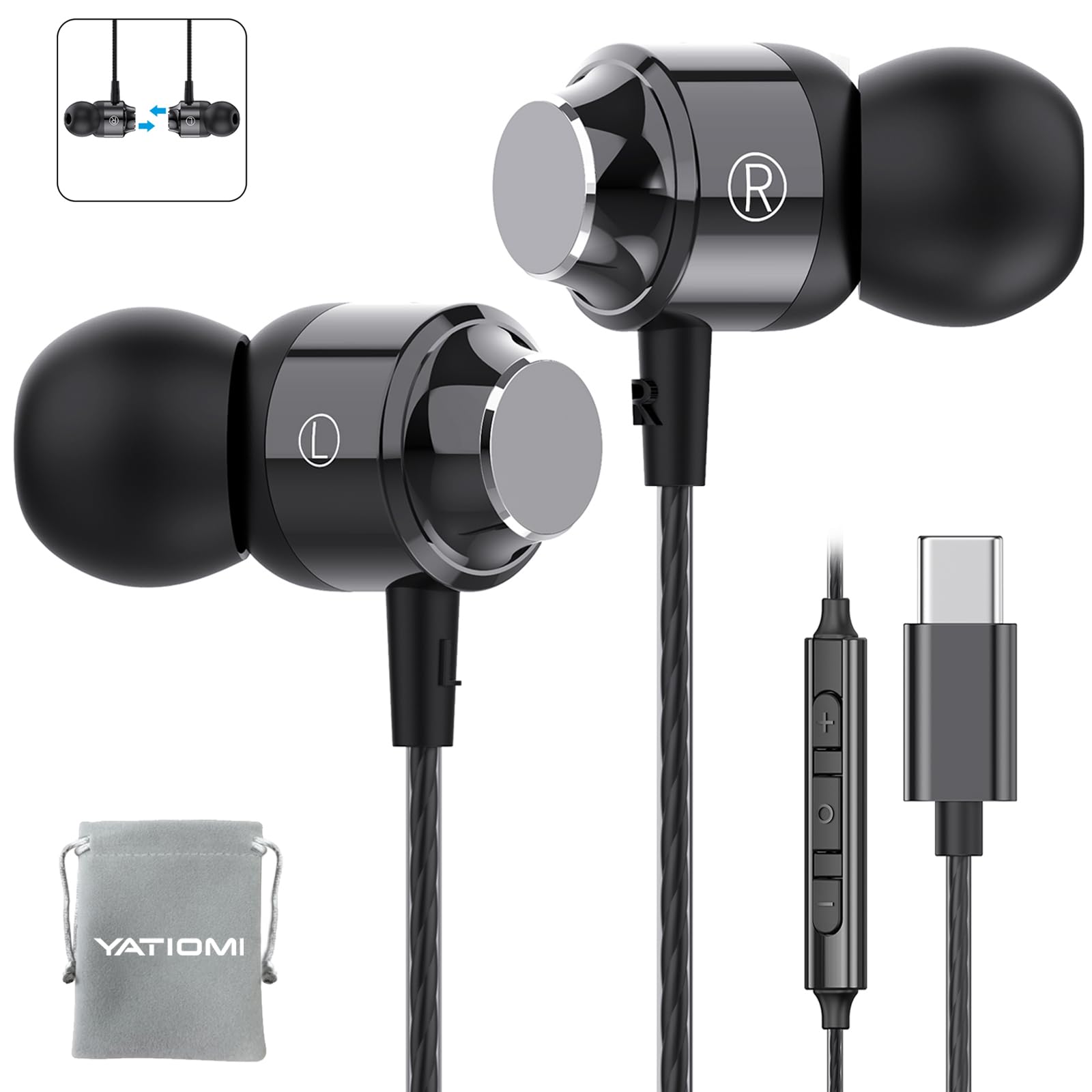 Photo 1 of Yatloml USB C Headphones with Mic