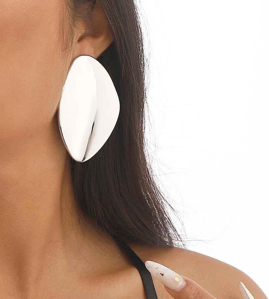 Chunky 14K Gold Earrings Exaggerated Punk Plain Drop Dangle Earrings Irregular Geometric Statement Earrings Jewelry Accessory Presents for Women Wife - Image 2