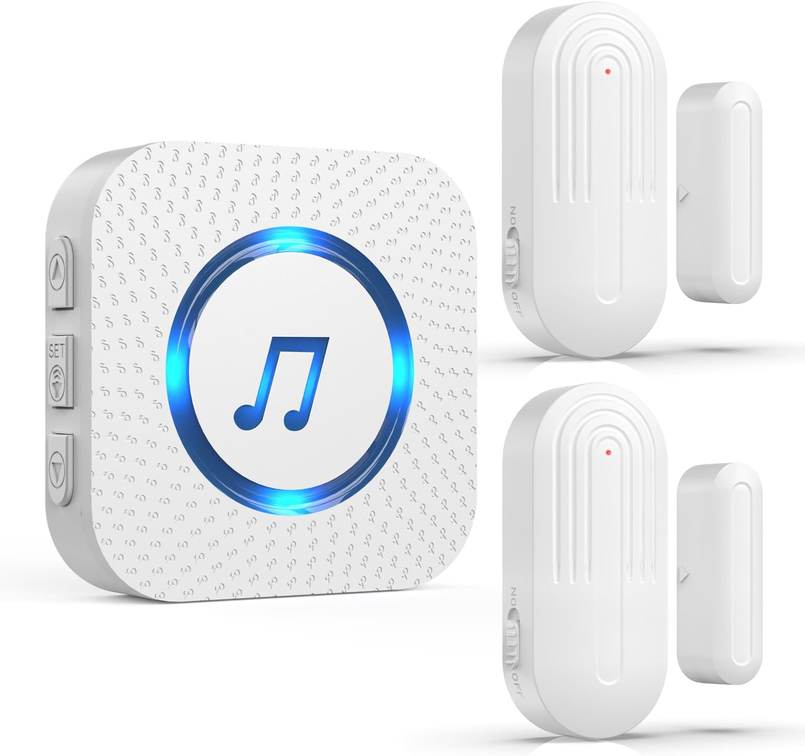 Door Chime,SanJie Wireless Door Sensor Chime When Door Opens,Door Entry Alarm Chime for Business/Home/Kids,500 FT Range,26 Chimes 5 Adjustable Volume, 2 Sensors + 1 Receivers
