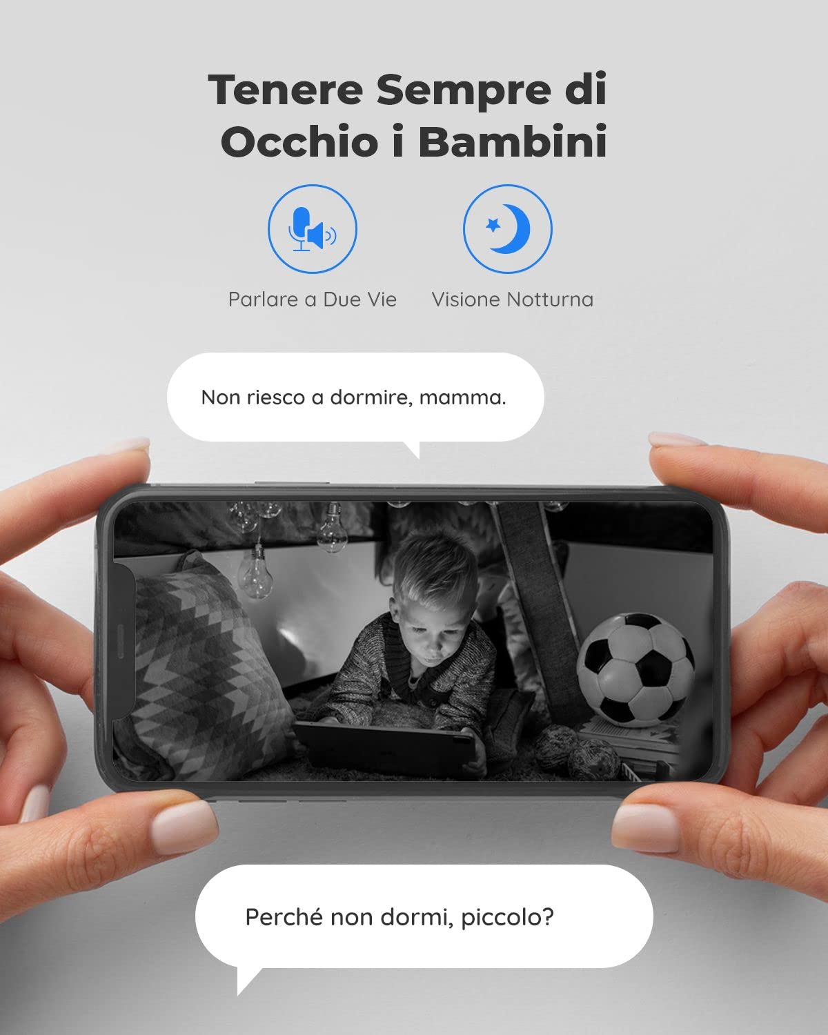 Reolink 5MP PTZ Telecamera WiFi Interno con Zoom Ottico 3x, Auto-tracking | Baby Monitor, Rilevazione di Persone/Pet, Videocamera Sorveglianza WiFi 2,4/5GHz, Sirena, Audio Bidirezionale, Cloud, E1 Zoom