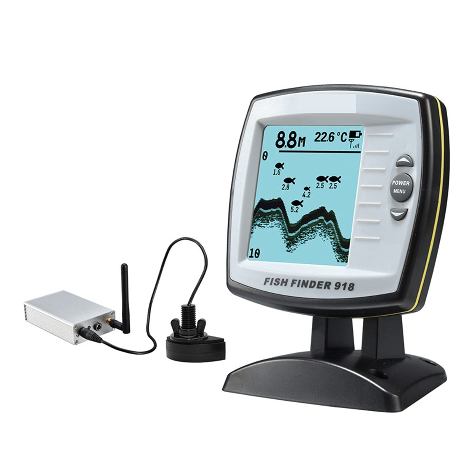 Bait Boat Con Fish Finder - Telecomando, Display LCD 3.5", Portata 300 M, Base Grande Per Esche - Foto 5