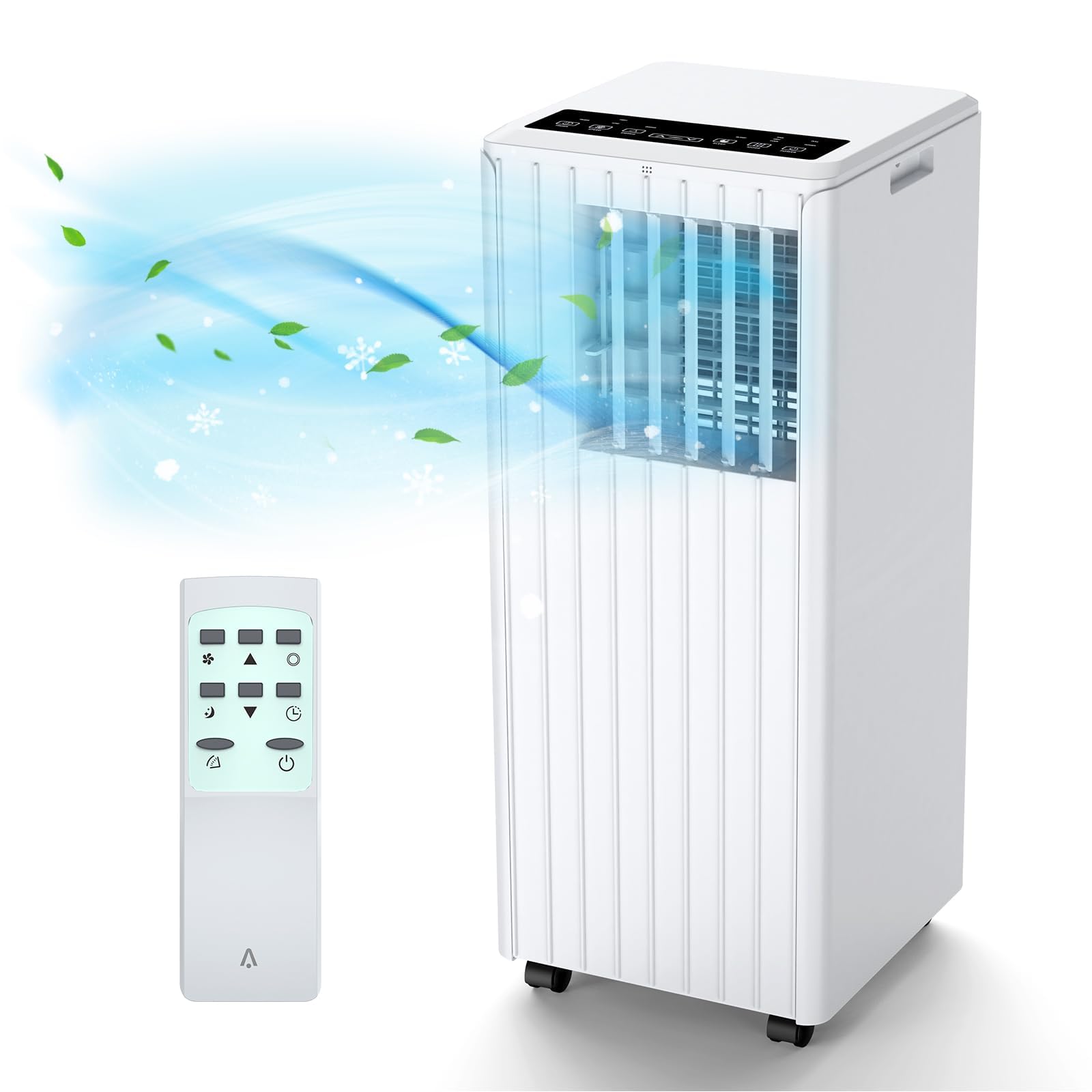 Aire Acondicionado Portátil 9000 BTU 3 En 1, Enfría, Deshumidifica 42L/Día y Ventila, 2 Velocidades, Modo Sueño, Bajo Ruido, Control Remoto, Temporizador 24H, Para Habitaciones Hasta 28 M²