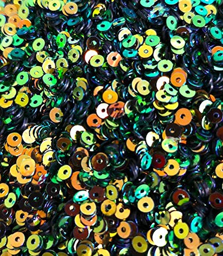 4mm Round AB Translucent Metallic Opaque Craft Sequins Assorted Colours (Dark Green AB)