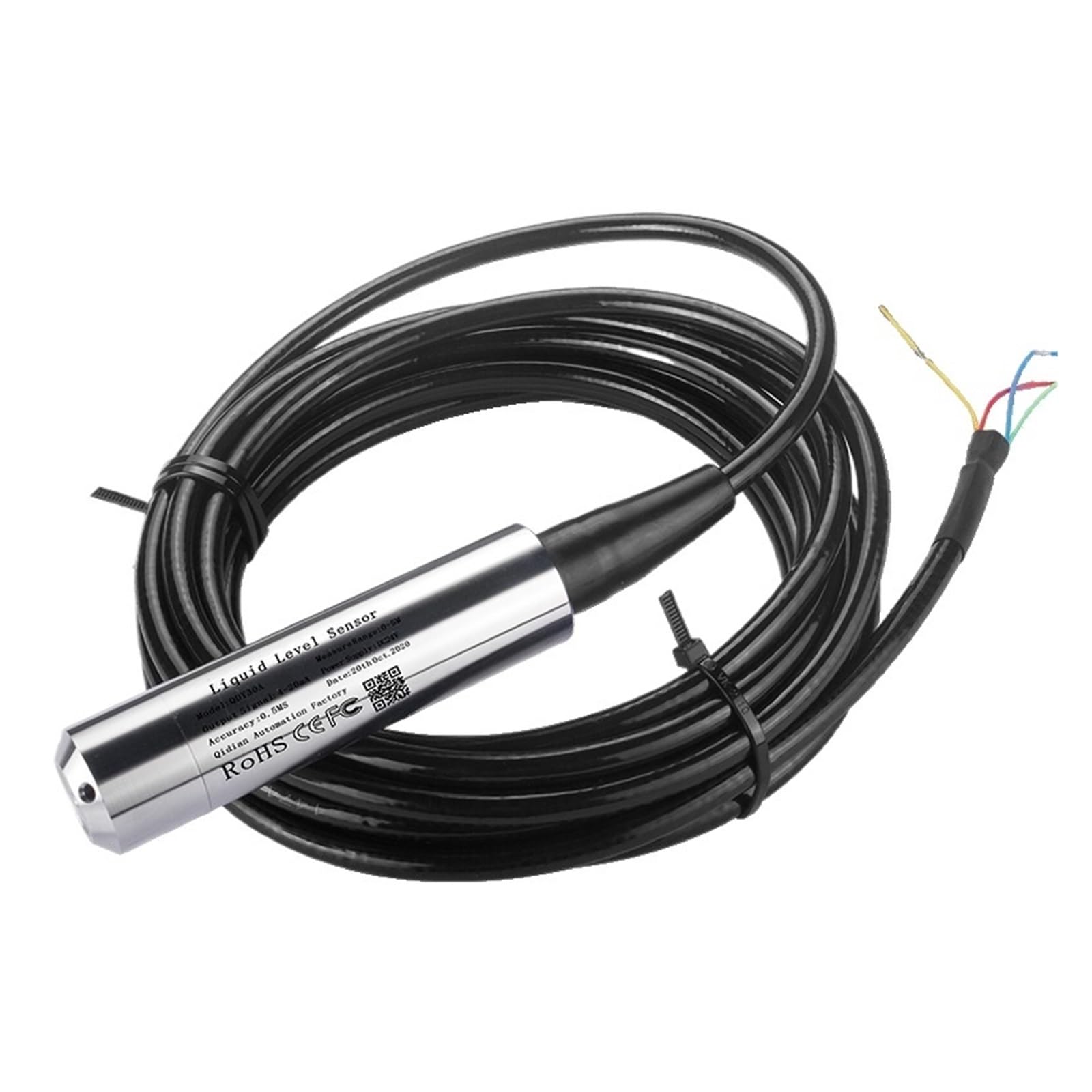 Transmisor hidrostático sumergible de alta estabilidad con salida 0-10V y cable 5m
