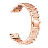 Watch Band for Garmin Fenix 7S / Fenix 6S / Fenix 5S / epix Pro 42mm, Lightweight Alloy Metal Bling Crystal Wristband Strap