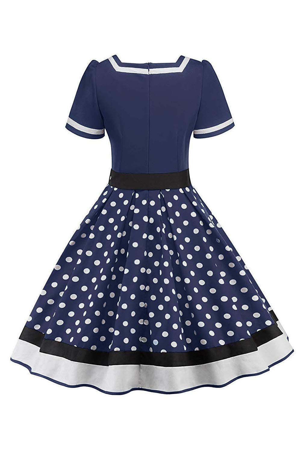 AXOE Donna Vestito Anni 50 Rockabilly Scollo a Cuore con Cintura Regolabile Abito da Cerimonia per Feste e Occasioni Speciali