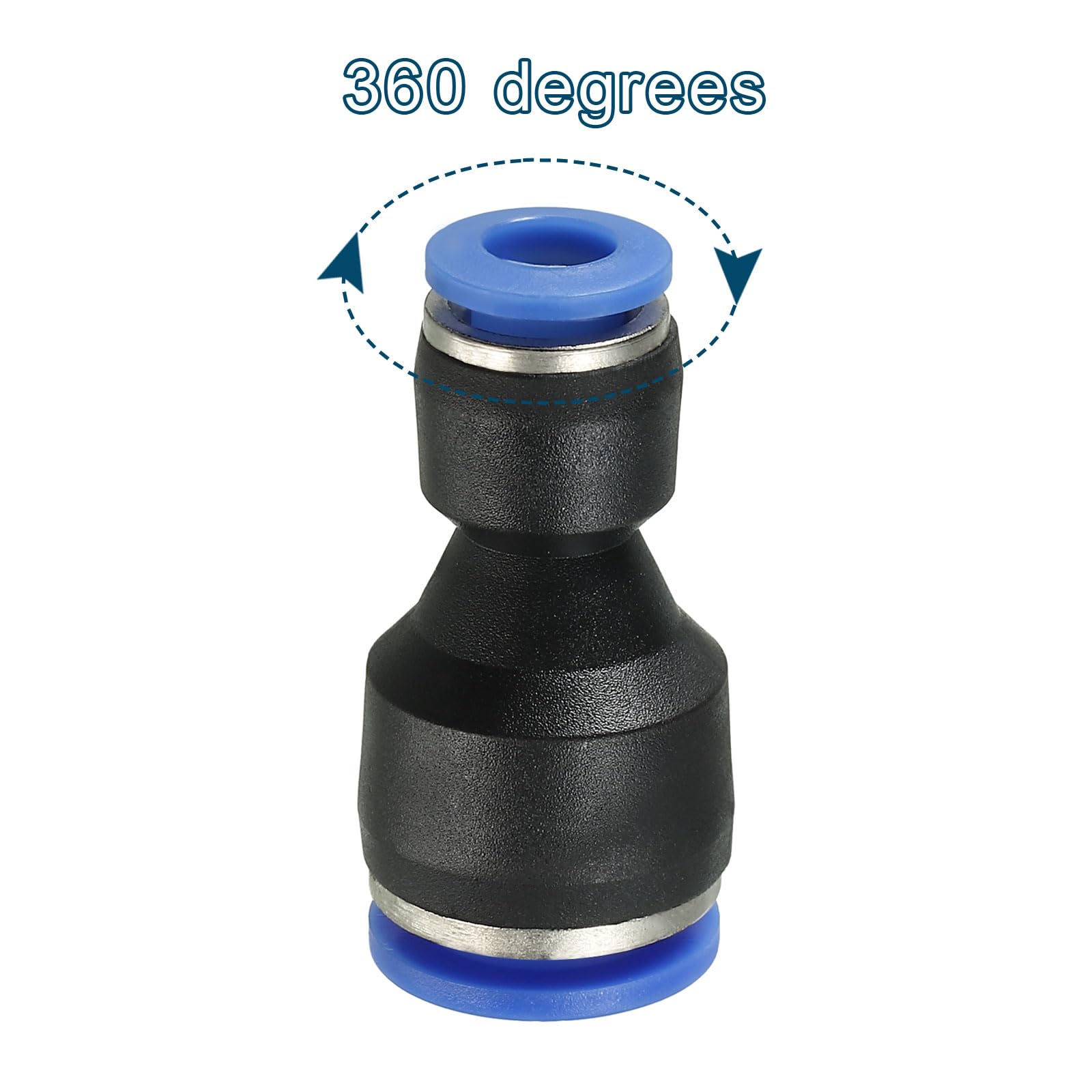 4 Conectores Neumáticos De Empuje QUARKZMAN - 12mm A 6mm, Latón Niquelado, Conexión Rápida Para Tubos
