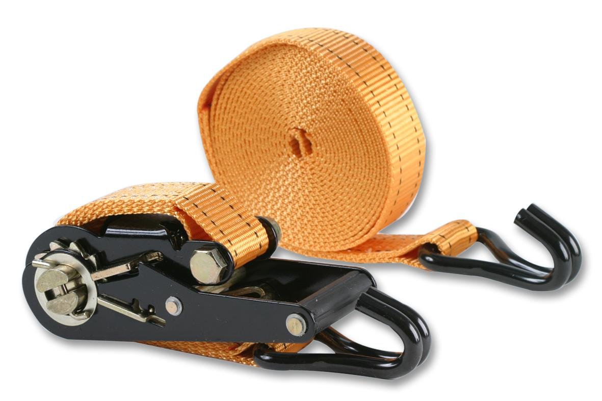 Cinghia a cricchetto da 40 mm, lunghezza 4,5 m, elementi di fissaggio e ferramenta