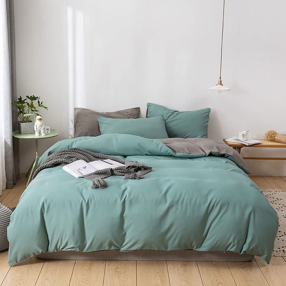 Housse de couette unie 200x230 cm respirante avec fermeture éclair pour lit Queen