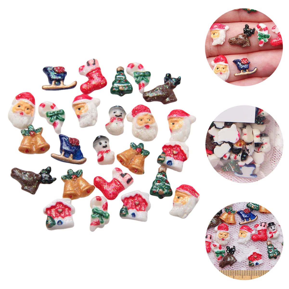 Healeved 7 Set Di Decorazioni Per Unghie A Tema Natalizio Decorazioni Per Unghie Per Ragazze 50 Pezzi * 7