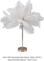 Vista 6 de ASHATA Lámpara de plumas con interruptor táctil, lámpara de mesa de plumas, interruptor táctil, lámpara de plumas de avestruz USB, lámpara