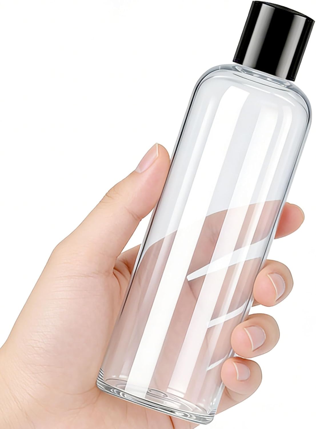 48 Pack 8oz Travel Size Bottles Leak Proof Squeeze Refillable Clear Toiletries and Shampoo Liquid Containers with Black Disc Cap