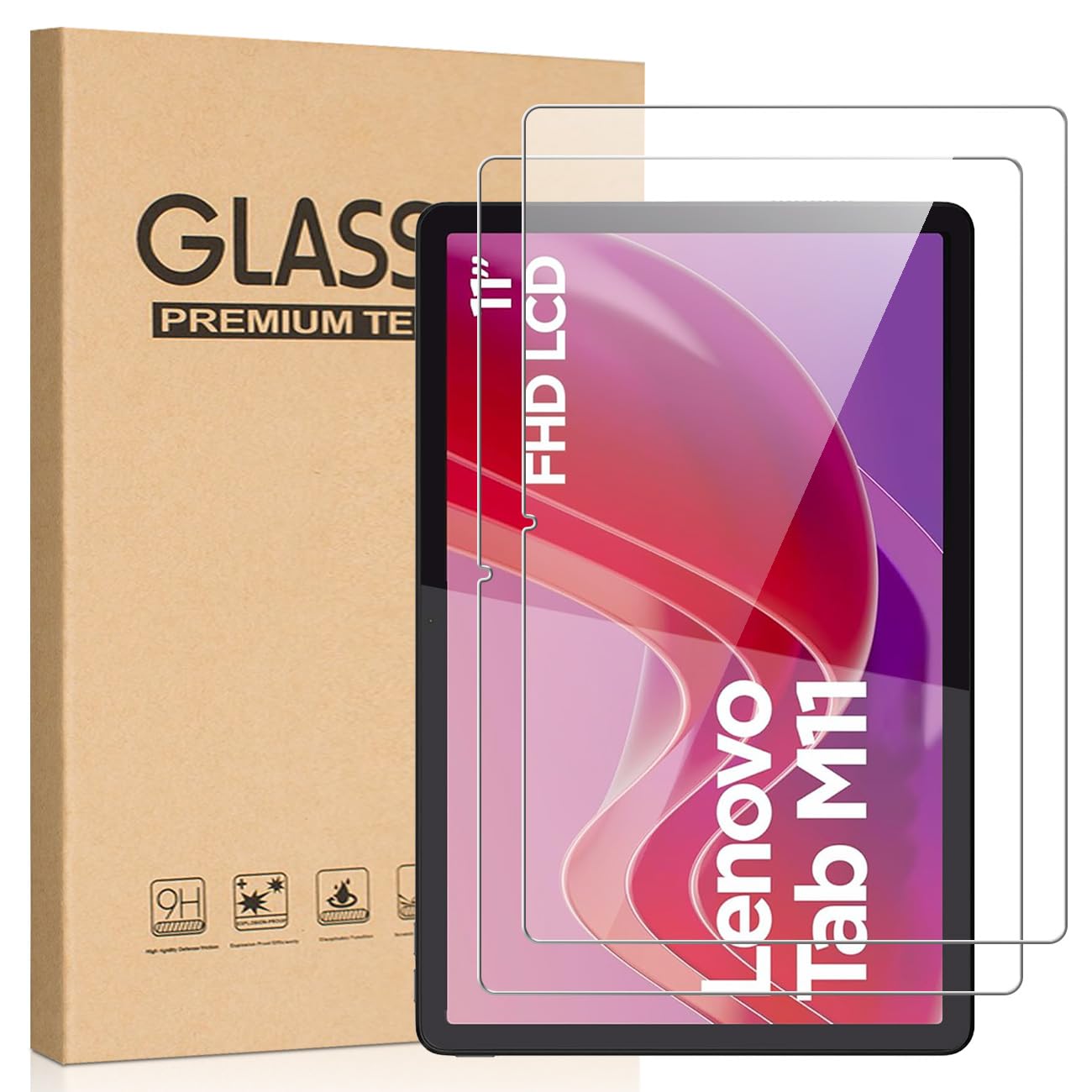 T Tersely [2 Pack] Screen protector for Lenovo Tab M11 (11 inch 2024), Tempered Glass Screen Protector for Tablet Lenovo Tab M11 2024, Anti-Scratch